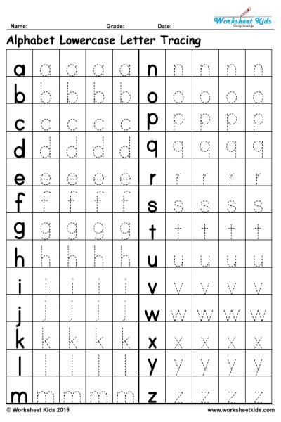 the alphabet worksheet with letters and numbers to be used for letter recognitions