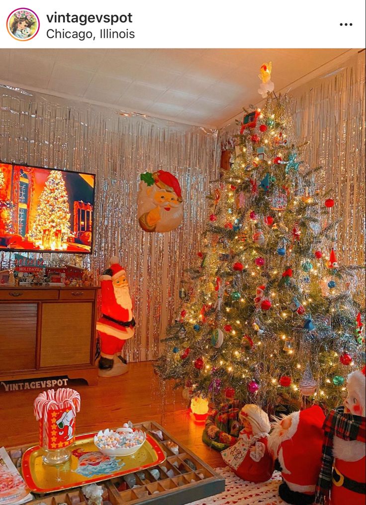 a decorated christmas tree in a living room