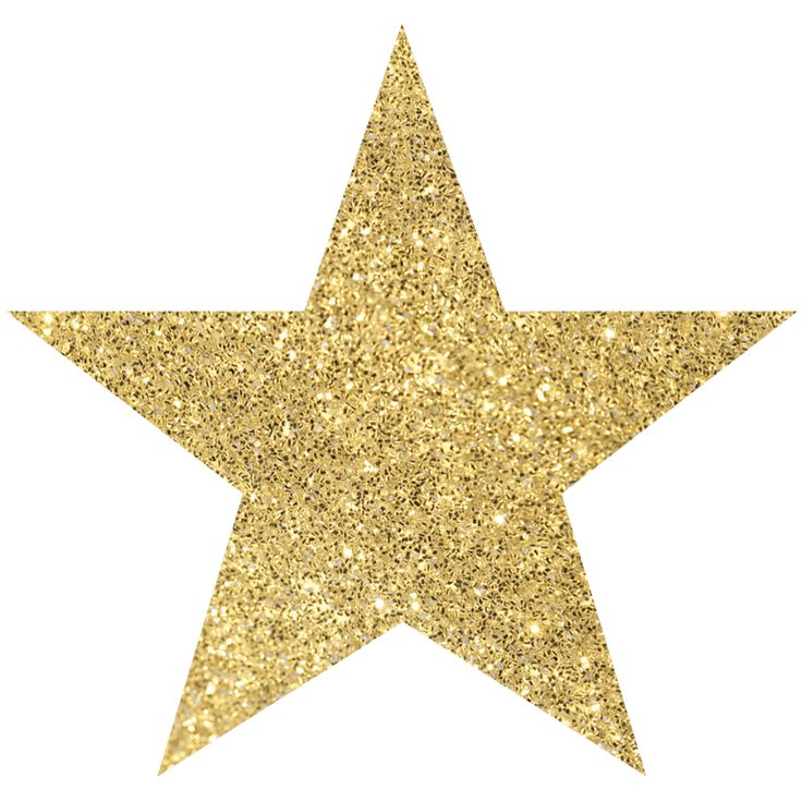 a gold glitter star on a white background