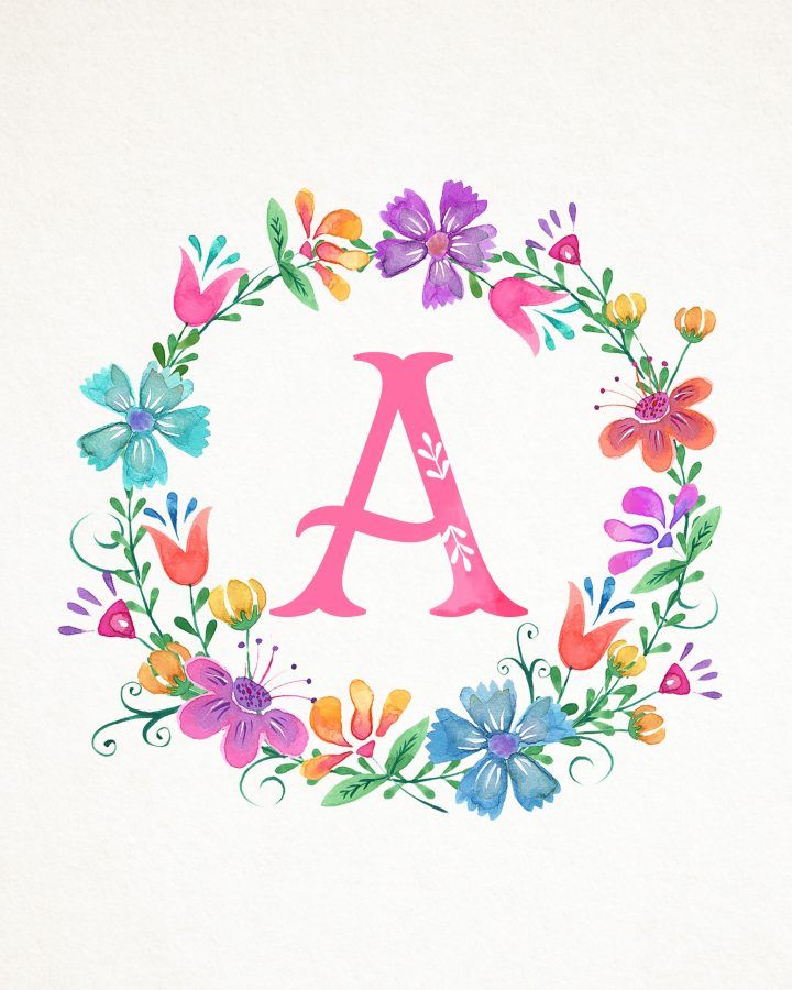 Free Printable Whimsical Watercolor Monograms - The Cottage Market ...