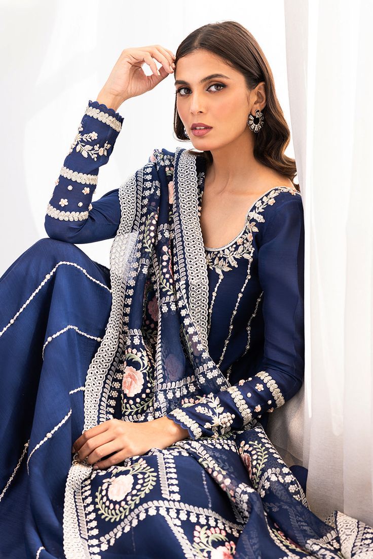 Roka (A) – Sania Maskatiya International Festive Blue Tissue Silk Salwar Kameez, Blue Tissue Silk Salwar Kameez With Zari Work, Blue Tissue Silk Salwar Kameez For Eid, Festival Blue Tissue Silk Salwar Kameez, Designer Blue Tissue Silk Salwar Kameez, Blue Raw Silk Salwar Kameez With Mirror Work, Blue Tissue Silk Anarkali Set With Dupatta, Blue Anarkali Set With Dupatta In Tissue Silk, Elegant Blue Tissue Silk Anarkali Set