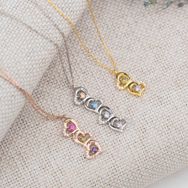 Name Engraving Heart Birthstone Necklace, family 1 to 4 birthstone 14k Gold Silver Personalized, Personalized Gift, Handmade Jewelry, Valentines gift ►HOW TO ORDER 1- Please select your preferred chain length from the variations. 2- Please select your preferred color of the chain and the number of BIRTHSTONES from the variations. 3- Please write your preferred birthstones or months at the ''Add your personalization'' box or the ''note to seller'' box at checkout.  (To avoid mistakes, please writ Heart Cut Birthstone Necklace For Anniversary, Heart Pendant Necklace For Anniversary With May Birthstone, Anniversary Heart Pendant Necklace With May Birthstone, Anniversary Heart Pendant Necklace For May Birthstone, Anniversary Heart Necklace With May Birthstone, Heart Necklace With Birthstone For Mother's Day Birthday Gift, May Birthstone Heart Charm Necklace For Anniversary, May Birthstone Necklace With Heart Charm For Anniversary, Heart Cut Birthstone Necklace For Birthday