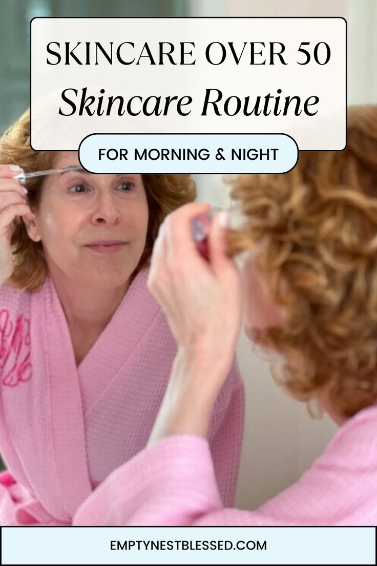 Good skincare over 50 is so important! I’m sharing my daytime and nighttime skincare routines, products, and tips with you. Over 50 Skin Care Routine, Skin Care Over 50 Anti Aging, Night And Day Skincare Routine, Over 50 Skincare Routine, Morning And Night Skin Care Routine, Night Time Face Routine Skin Care, Skincare Routine For Over 50, Noxzema Skin Care Routine, Skin Care Routine For 50s For Women