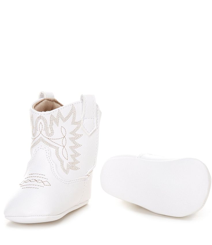 From Baby Deer&#x2C; the Kids' Miller Western Boot Crib Shoes feature:Synthetic upperPull-on with alternative closure for easy on/offSynthetic liningLightly cushioned footbedSynthetic outsoleImported Baby Deer, Western Boot, Shoe Covers, Crib Shoes, Dillard's, Western Boots, The Kids, Cribs, Deer