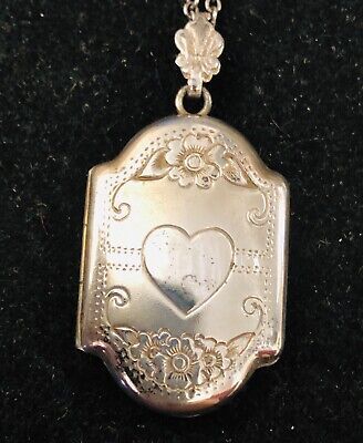 Antique Vintage Sterling Heart Locket/Charm/Drop With Original Chain / A6  | eBay Vintage Lockets Necklace, Silver Antique Locket Necklace With Charms, Vintage Pendant, Silver Antique Locket Necklace With Vintage Charm, Vintage Locket, Victorian Locket Necklace With Vintage Charm In Antique Silver, Victorian Silver Locket Necklace With Heart Charm, Antique Heart-shaped Locket Necklace With Vintage Charm, Victorian Locket