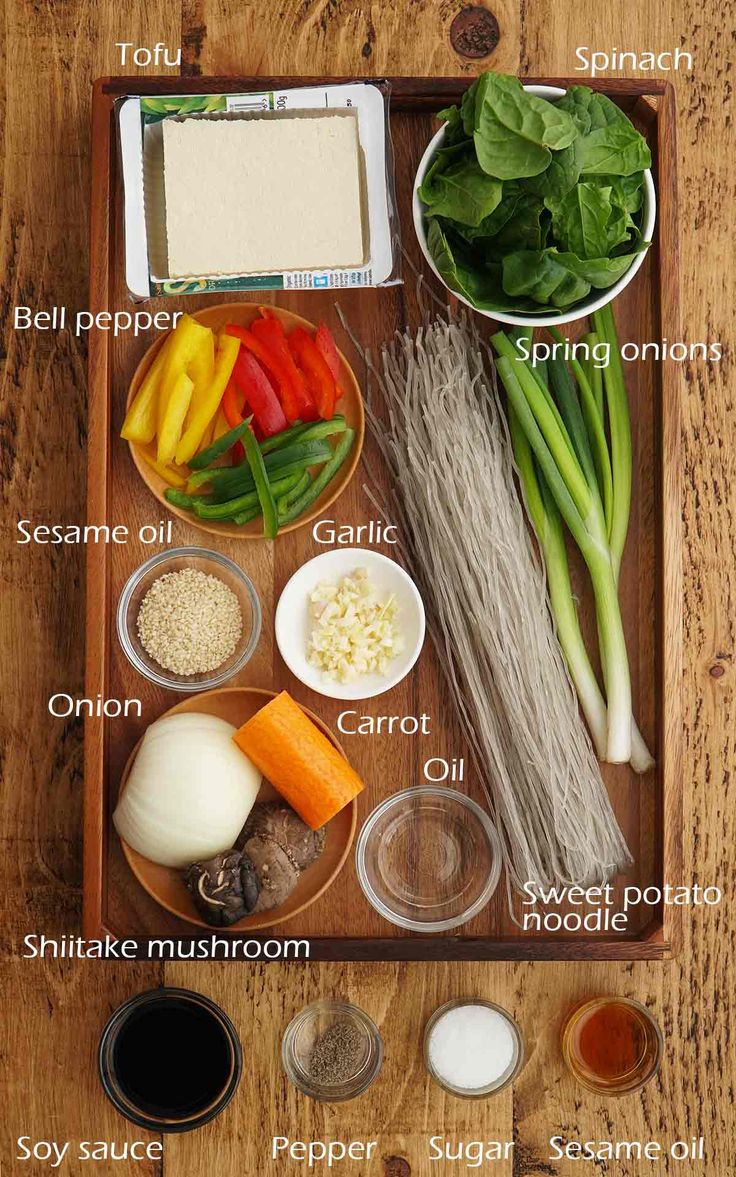 the ingredients for this meal are neatly organized