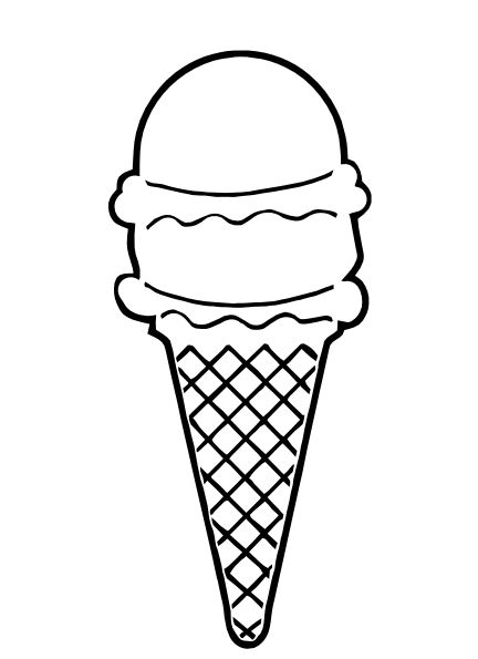 Ice Cream Cone Outline clip art - vector clip art online, royalty ...