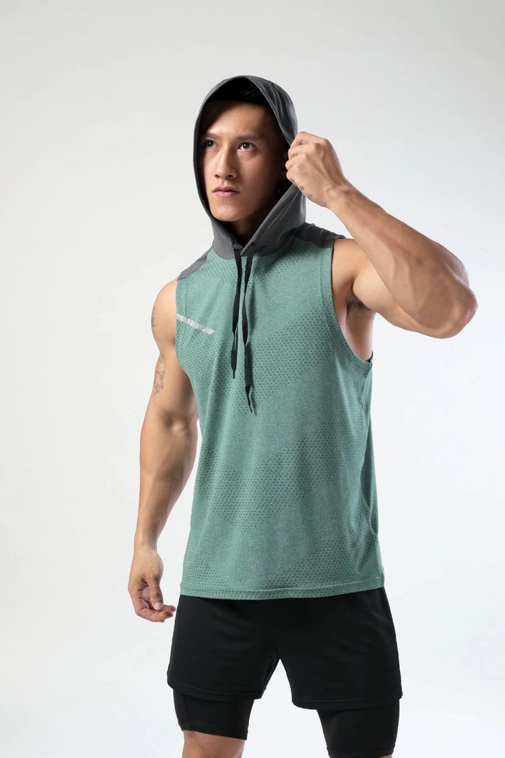 Item Type: Sports & Fitness Tank Top Gender: Men Material: Polyester, Spandex Sleeve: Sleeveless Collar: Hooded Hooded: Yes Closure: Pullover Design: Casual Features: Breathable, Quick Dry Application: Gym, Workout, Exercise, Fitness, Bodybuilding, Outdoor, Sports, Running Cheap Athleisure Activewear Vest, Cheap Moisture-wicking Vest For Gym, Cheap Men's Activewear For Outdoor Activities, Cheap Sports Vest, Cheap Men's Tops For Running, Cheap Functional Sports Vest, Cheap Moisture-wicking Vest For The Gym, Cheap Sporty Gym Vest, Cheap Men's Tops For Light Sports