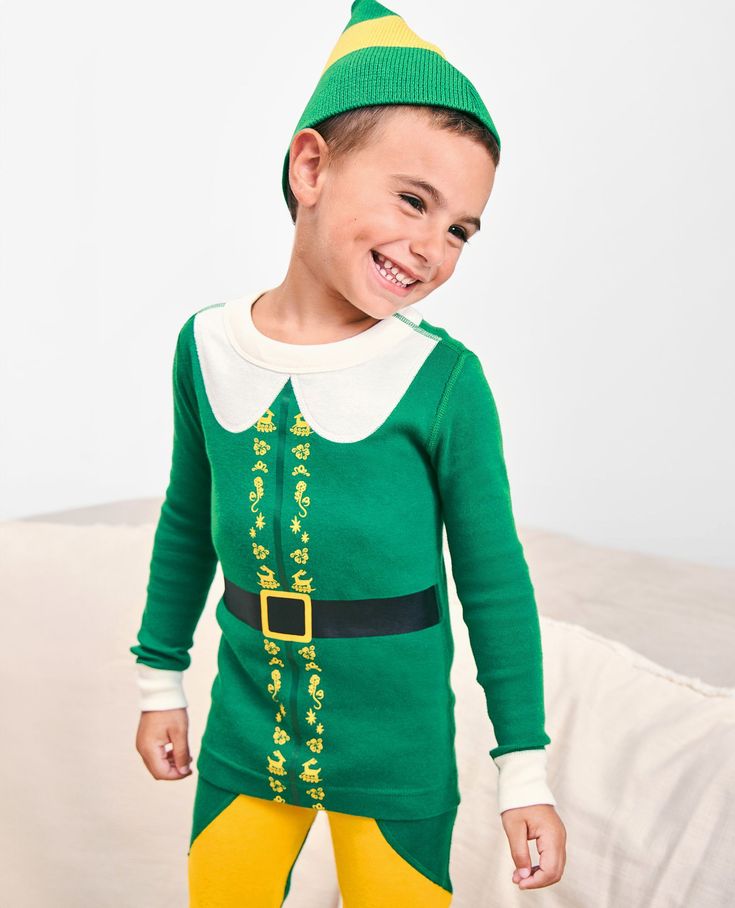 Kids Warner Bros™ Discovery Buddy the Elf Costume Long John Pajamas Set Buddy The Elf Costume, Winter Essentials Clothes, Elf Pajamas, Long Johns Pajamas, Unisex Pajamas, Sensory Friendly, Elf Costume, Buddy The Elf, Cotton Pajamas