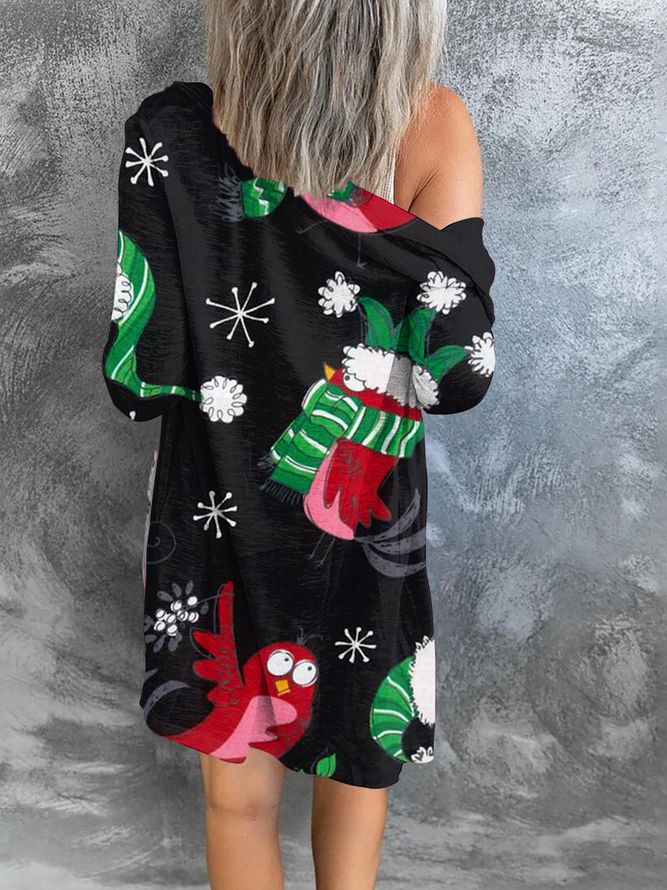 Casual Christmas Snowman Outerwear Cozy Crew Neck Winter Sleepwear, Cozy Winter Crew Neck Sleepwear, Casual Black Christmas Sleepwear, Black Winter Sleepwear, Black Christmas Sleepwear, Black Winter Holiday Sleepwear, Black Christmas Holiday Sleepwear, Cozy Long Sleeve Christmas Sleepwear, Black Holiday Sleepwear For Winter