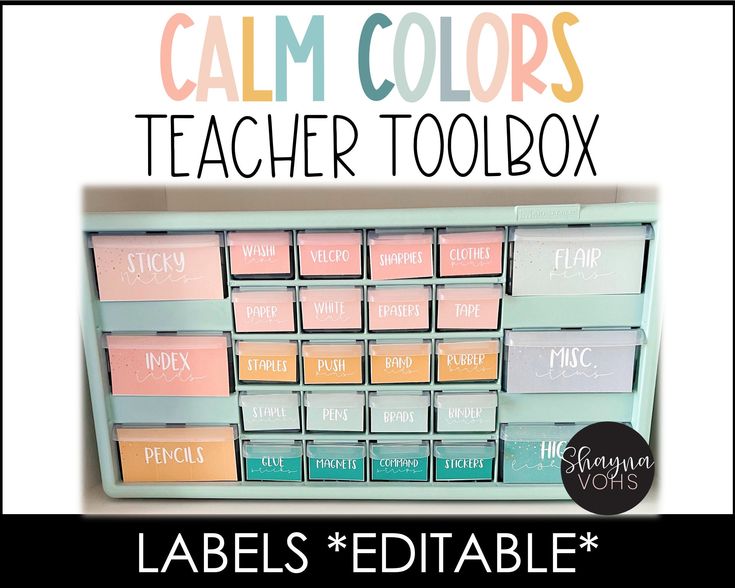 the teacher toolbox label is shown with labels on it and in front of it