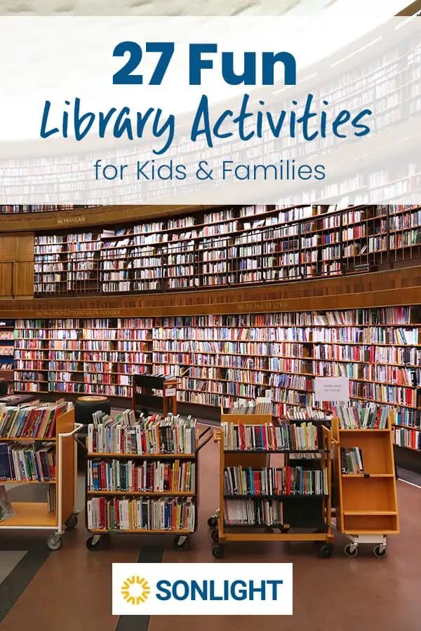 the library is full of children's books and families to play with in it