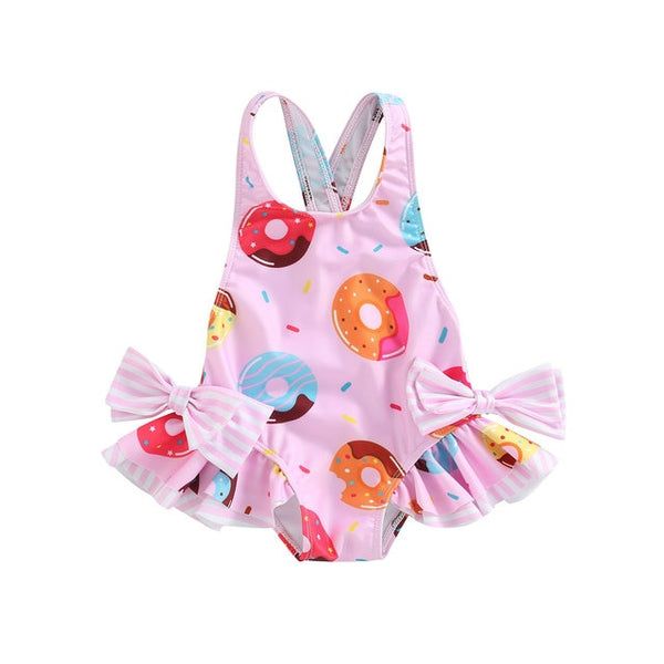 ICE CREAM Bowtie Swimsuit Fitted Swimwear For Summer Playtime, Playful Pink Swimwear For Poolside, Playful Ruffled Swimwear For Summer, Pink Ruffled Swimwear For Summer, Cute One-piece Swimwear For Pool, Cute Summer Vacation Swimwear, Cute Summer Swimwear For Vacation, Cute Swimwear For Summer Vacation, Playful Pink Swimwear For Beach Party