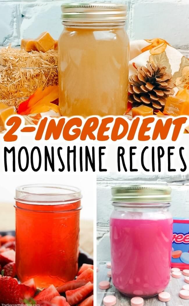 two ingredient moonhine recipe in mason jars