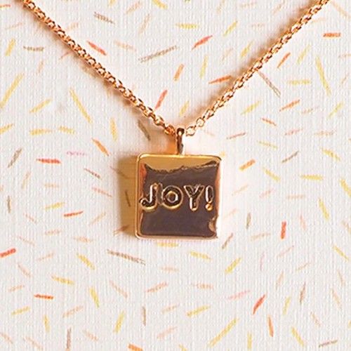 Keepsake Card Necklace make a thoughtful gift or an inspirational pick-me-up to remind yourself of God's love and faithfulness! Artfully crafted with a charm that beautifully represents the special message on the card. Gold plated brassSmall square charm inscribed with JOY!Lobster claw clasp16-18 adjustable chain3 x 5 Keepsake Card: I've got that JOY JOY JOY JOY down in my heart!Wipe Necklace with Soft Cloth as NeededFrom Kerusso's grace & truth® collectionPerfect to pin to a memo board or even Meaningful Hallmark Necklace As Gift, Meaningful Hallmarked Necklace Gift, Rectangular Pendant Charm Necklace As Gift, Inspirational Personalized Charms Jewelry Gift, Inspirational Nickel-free Charm Necklace For Mother's Day, Personalized Inspirational Charms Jewelry Gift, Inspirational Charms Jewelry For Personalized Gift, Personalized Square Pendant Charm Necklace As Gift, Rectangular Charm Necklaces As Gift