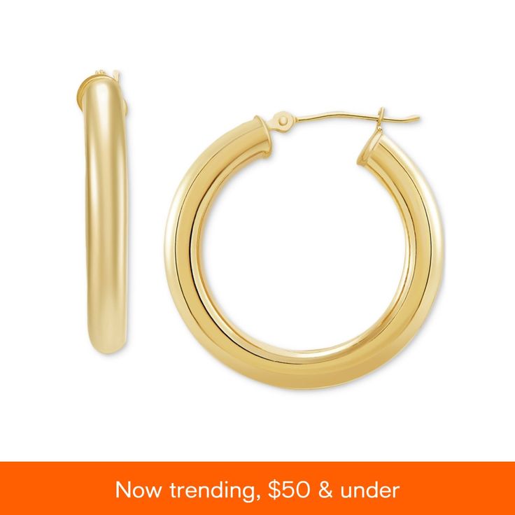 in stock Modern Gold Earrings From Macy's, Classic 14k Gold Hoop Earrings With Shiny Finish, Yellow Gold Jewelry With Smooth Finish, Macy's Modern Gold Earrings, Macy's Hoop Earrings For Formal Occasions, Macy's Hoop Earrings As A Gift, Macy's Small Hoop Earrings As Gift, Macy's Small Hoop Jewelry As Gift, Macy's Small Hoop Jewelry For Gifts