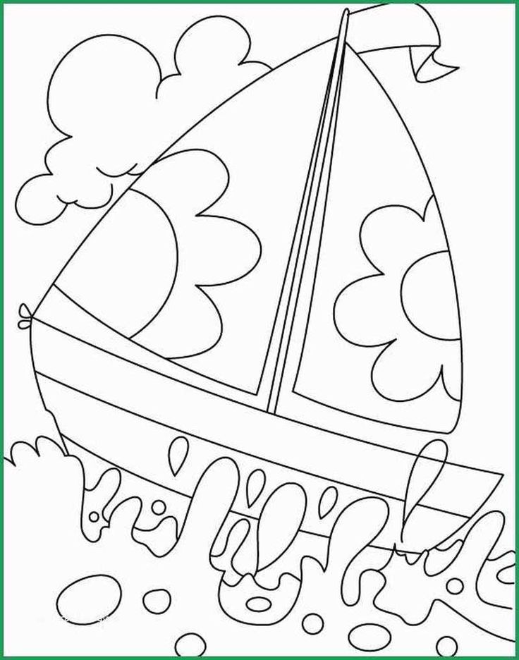 a coloring page with a boat in the water