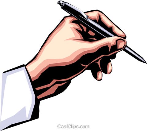 a man's hand holding a pen and pointing it at the viewer with his thumb