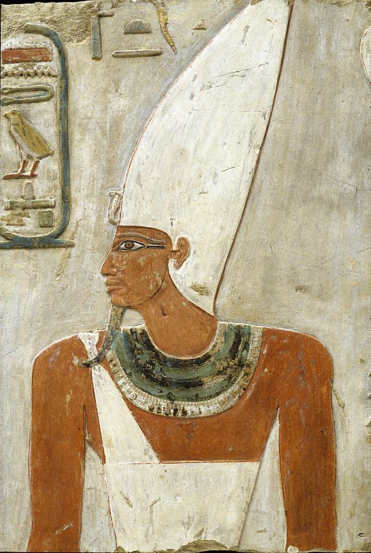 an ancient egyptian painting on the side of a wall