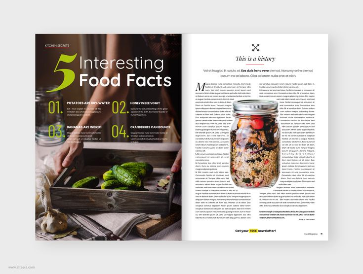 an article in the magazine is about food and its contents, including pickled peppers