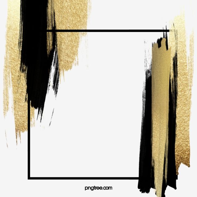 an abstract gold and black painting with a square frame in the middle that says,