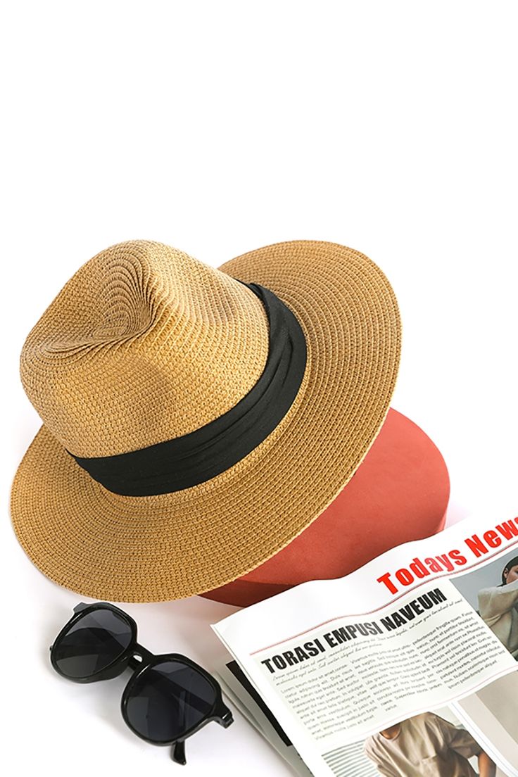 Wide Brim Straw Roll up Beach Sun Hat Casual Flat Brim Hat For Beach Season, Beachwear Straw Hat For Vacation Travel, Casual Fedora For Travel And Vacation, Beachwear Straw Hat For Travel And Vacation, Vacation Hat With Uv Protection, Casual Fedora With Uv Protection For Travel, Beachy Panama Hat For Beach Season Travel, Beachy Panama Hat For Travel And Beach Season, Beachy Hat For Beach Travel