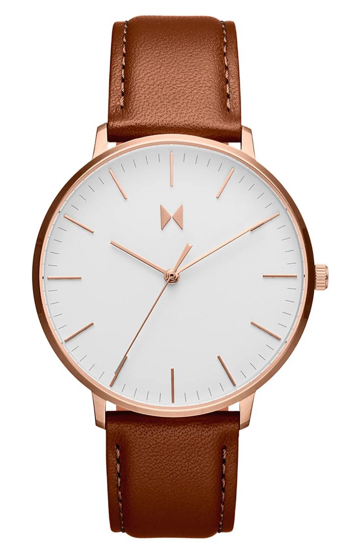 Legacy Slim Leather Strap Watch, 42mm | Nordstrom Brown Minimalist Watches For Business, Brown Minimalist Watch For Business, Minimalist Brown Business Watches, Modern Rose Gold Watch With Analog Display, Modern Rose Gold Watch For Everyday Use, Modern Rose Gold Watch Accessories For Everyday, Classic Jewelry Pieces, Mvmt Watches, Mens Dress Watches