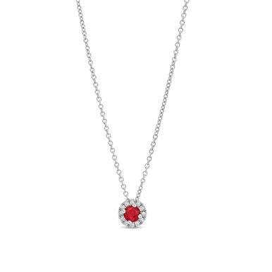 Radiate sophistication with our white gold necklace, showcasing a captivating ruby embraced by a halo of dazzling diamonds. A timeless accessory for a classic look. Journey Pendant, Diamonds Direct, Three Stone Diamond, Halo Pendant, Ruby Necklace, White Gold Necklaces, Timeless Accessories, Halo Diamond, Diamond Pendant