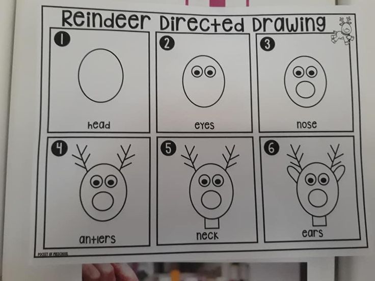 the reindeer directed drawing is shown in this handout