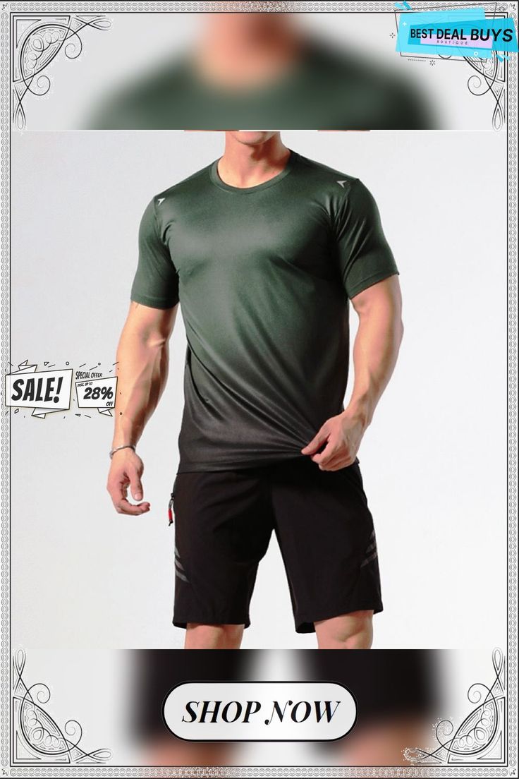 Men's Running Shirt Gym Shirt Short Sleeve Tee Tshirt Athletic Athleisure Breathable Soft Sweat Wicking Running Jogging Training Sportswear Activewear Color Gradient Dark Grey Wine Red Dark Green Dri-fit Crew Neck T-shirt For Sportswear, Dri-fit Crew Neck T-shirt For Sports, Casual Dri-fit Short Sleeve Activewear, Breathable Athleisure T-shirt For Summer, Green Sportswear T-shirt For Summer, Green Athleisure T-shirt For Workout, Short Sleeve Dri-fit Sportswear, Breathable Sportswear T-shirt, Breathable Short Sleeve T-shirt For Gym