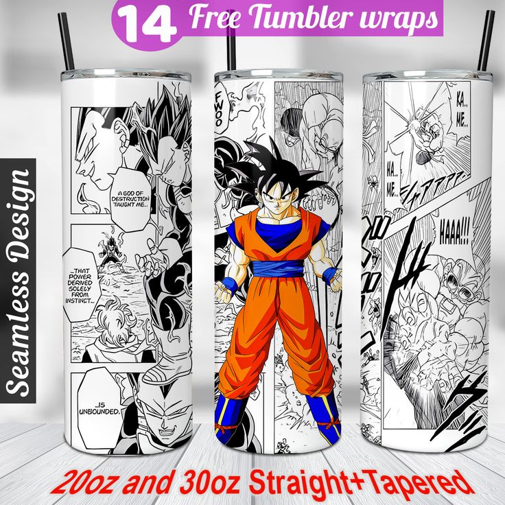 the dragon ball tumbler wraps are designed to look like gohan