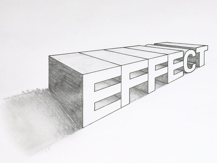 a pencil drawing of the word effect