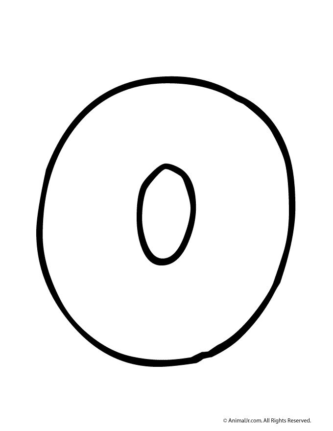 a black and white drawing of a donut with the letter o in it's center