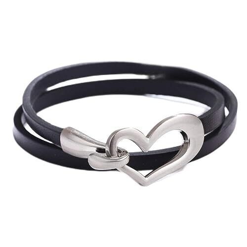 Return Policy Fast Delivery Trusted seller Heart Leather Bracelet for Women Girls Wrap Stackable Bracelet Love Punk Black Product Description Shipping Returns Payment Shipping Shipping is FREE to all addresses other than APO/PO boxes in the lower 48 states. All our stock ships from US-based warehouses. Shipped via USPS or UPS (depending on location and package weight) Unless stated otherwise, all orders will ship within 24-72 hours of your payment being processed. Check our feedback to see the great reviews of FAST shipping we offer. Returns Seller does not accept returns Payment We currently accept payment via eBay managed payments only. Once payment is cleared, we will dispatch your shipment within 1-3 business days. Please refer to the "Shipping" tab for more information regarding shipp Trendy Metal Heart Bracelet For Party, Trendy Heart Bracelet For Party, Trendy Adjustable Heart Bracelet, Trendy Heart Bracelet For Friendship, Adjustable Stainless Steel Punk Bracelets, Adjustable Stainless Steel Edgy Bracelets, Casual Metal Jewelry For Valentine's Day, Adjustable Heart-shaped Metal Bracelets, Adjustable Stainless Steel Bracelets For Party