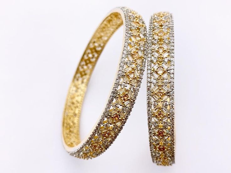 Zircon stone Bangles in gold color Elegant Gold Jewelry With Stone Work, Elegant Dual-tone Gold Jewelry, Dazzling Gold American Diamond Jewelry, Gold Bracelets With Stone Setting For Party, Gold Bollywood Bracelets For Formal Occasions, Dazzling Gold Jewelry With Stone Work, Gold Jewelry With Stone Work, Gold Jewelry With American Diamond Stone Work, Gold Jewelry With Stone Setting For Party