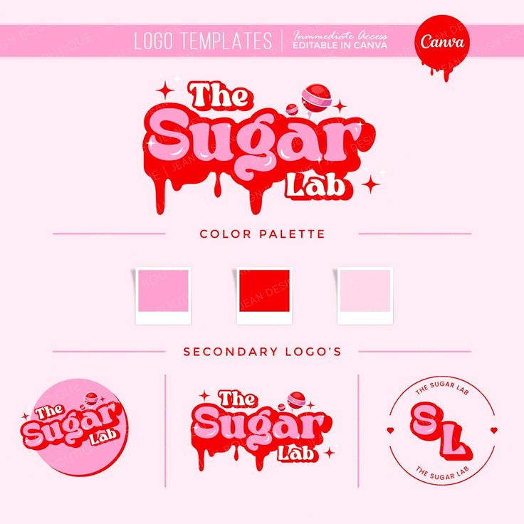 the sugar lab logo and color palette