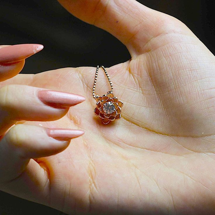 Rose gold plated 925 sterling silver lotus flower necklace with zircon stone Dainty Flower-shaped Birthstone Jewelry, Dainty Flower Charm Jewelry For Mom, Dainty Jewelry With Flower Charm As Gift For Mom, Dainty Flower Charm Jewelry As Gift For Mom, Exquisite Diamond Flower-shaped Jewelry, Diamond Pendant With Flower Charm, Delicate Jewelry With Flower Charm On Round Pendant, Delicate Round Pendant Jewelry With Flower Charm, Rose Gold Pendant Flower Necklace With Clavicle Chain