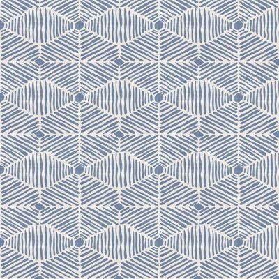 a blue and white geometric pattern with lines in the middle, on a gray background