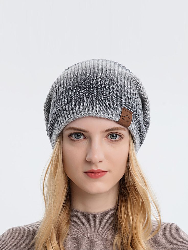 This unique knit hat features a gradient design that adds a touch of style to any winter outfit. With its warm and cozy material, it's perfect for staying comfortable during cold weather. Stay fashion-forward while keeping warm with this Women Winter Casual Keep Warm Gradient Knit Hat. Material: Acrylic Pattern: Gradient Style: Fashion.Style Season: Winter Function: Warmth. Windproof Winter Dress Outfits, Gradient Design, Boho Stil, Knit Hat, Winter Casual, Ethiopia, Keep Warm, Boho Outfits, Brunei