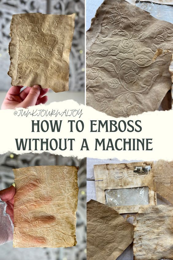 how to emboss without a machine with pictures and text overlaying it