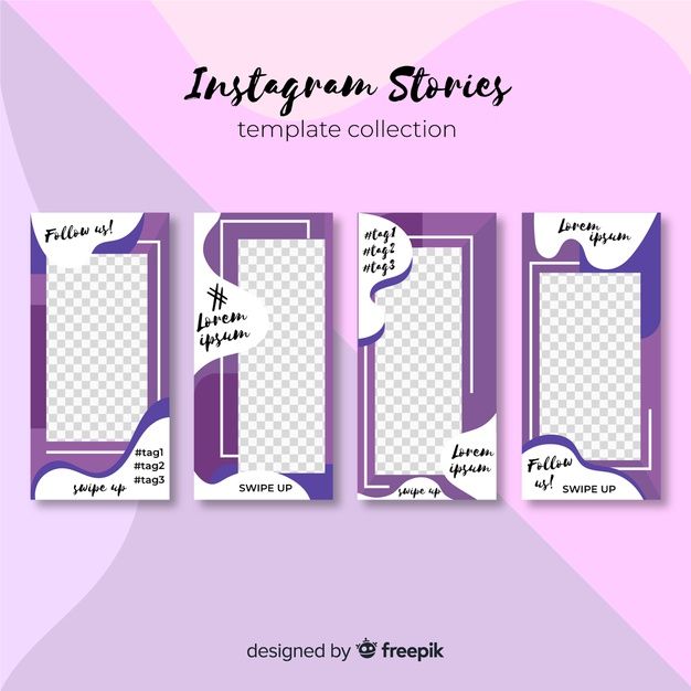 the instagram stories template collection is displayed on a pink background with purple and white shapes