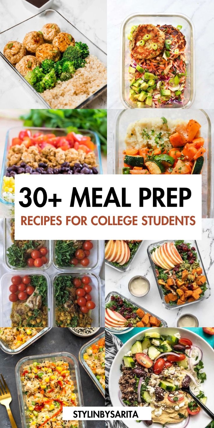 meal prep ideas for college students Good Meal Prep Ideas, Cheap Student Meals, College Student Meals, Healthy Student Meals, Cheap College Meals, College Meal Planning, Delicious Meal Prep Recipes, Student Meals, College Dinners