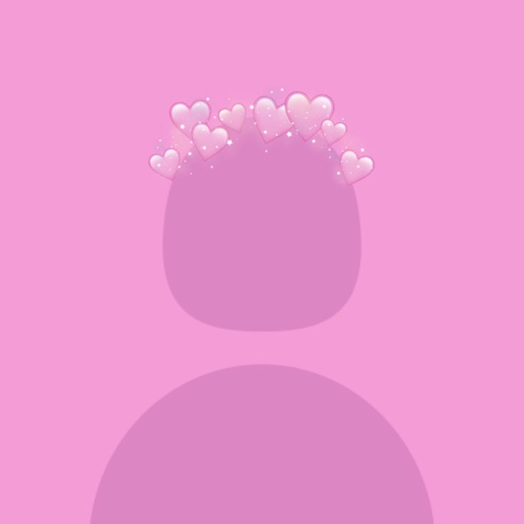 a pink background with hearts in the shape of a crown on it's head