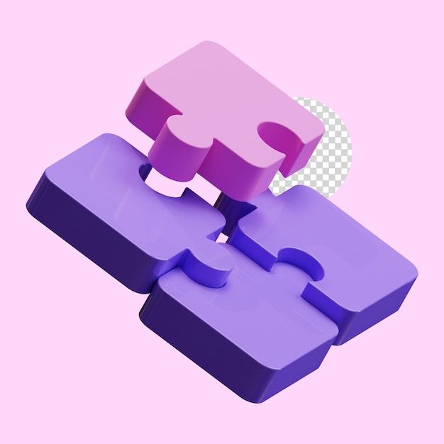 two pieces of puzzle sitting next to each other on a pink and purple background with checkered squares