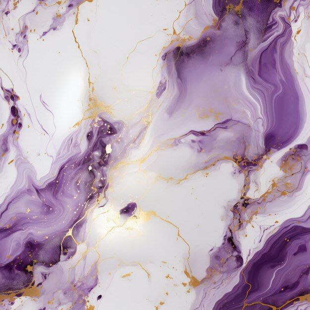 purple and white marble with gold accents