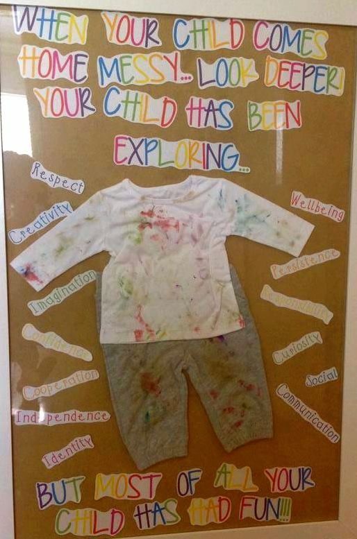 a child's art project is displayed in a frame with words written on it