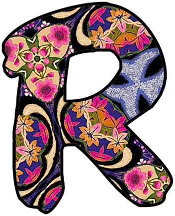 the letter k is decorated with colorful flowers