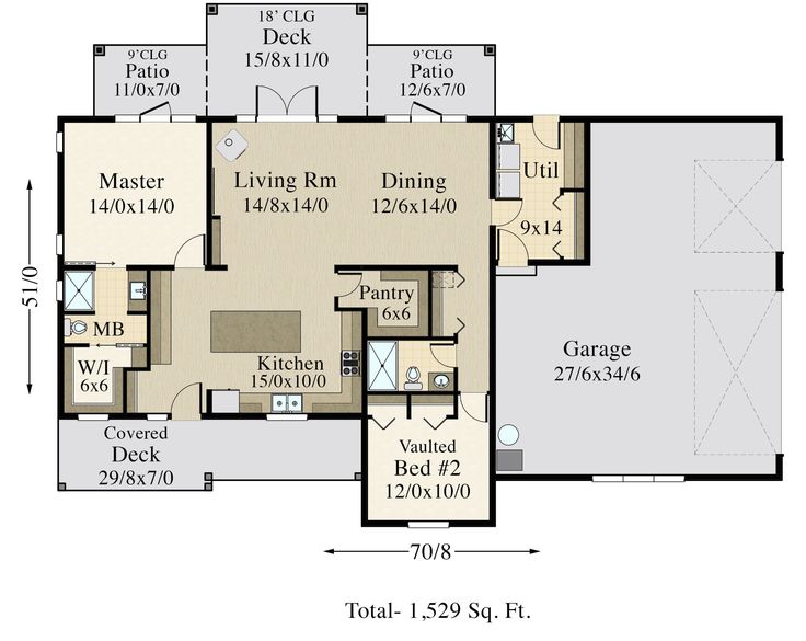 the floor plan for a house with two separate rooms and an attached kitchen, living room and dining area