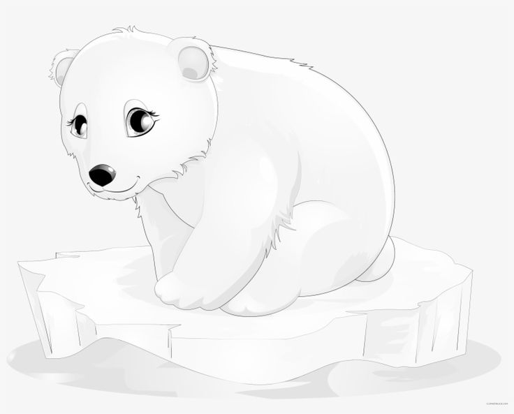 a drawing of a polar bear sitting on an ice floet