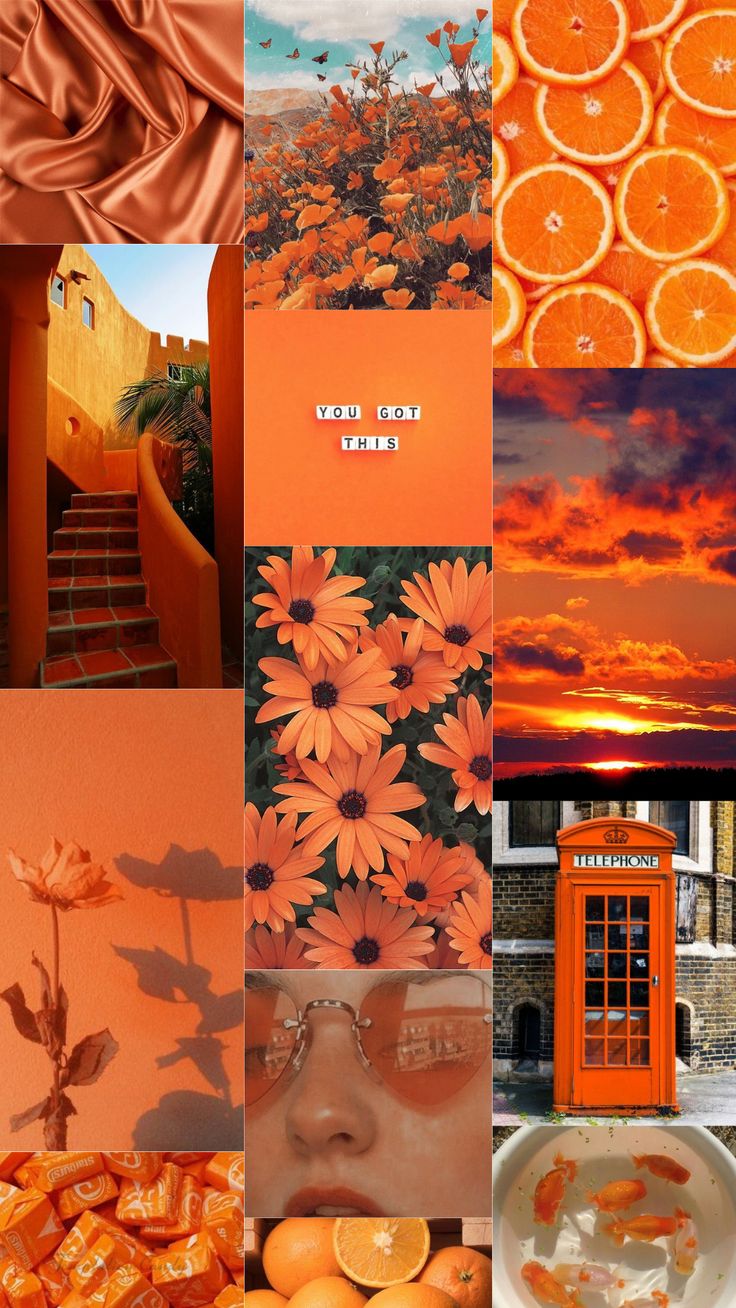 orange aesthetic | collage nel 2021 | Sfondi